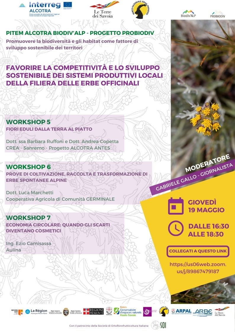 Associazione Terre dei Savoia - Webinar Progetto BIODIV'ALP